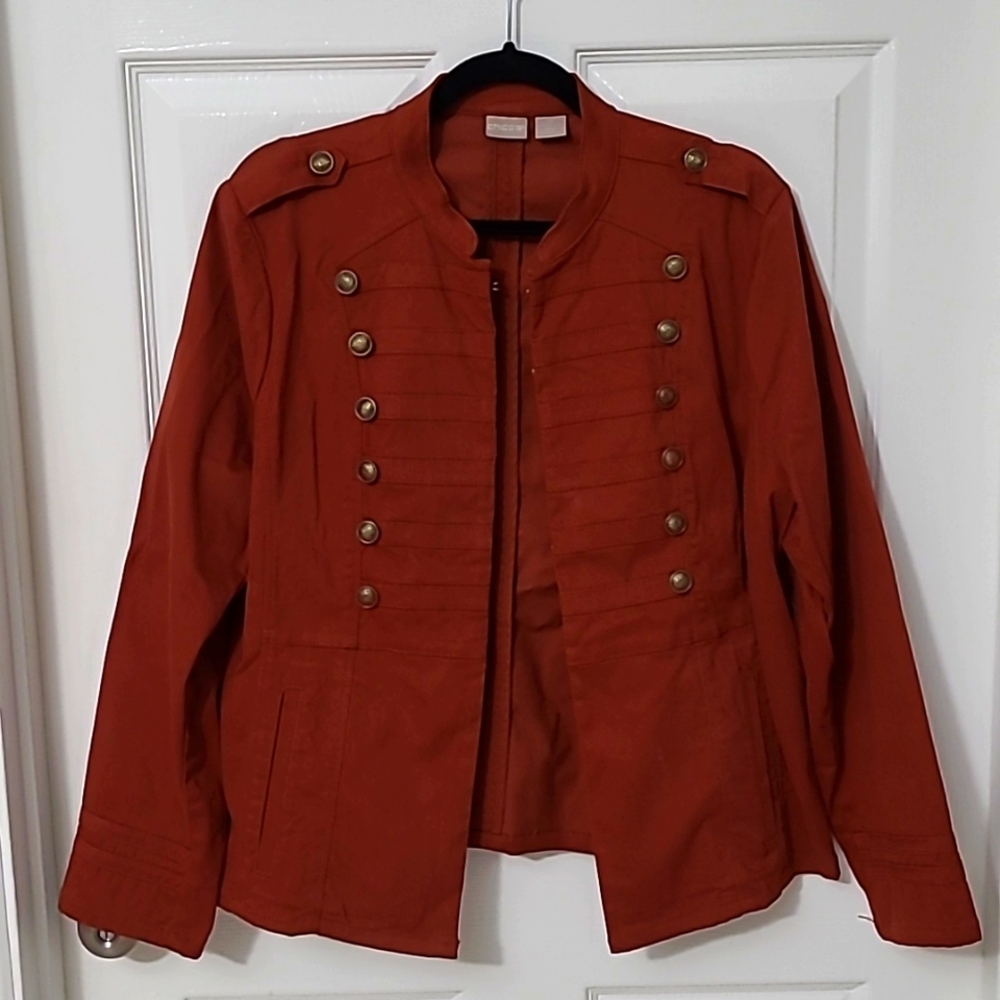 Chico's Utility jacket, Burnt orange, Size 2, 12/14
